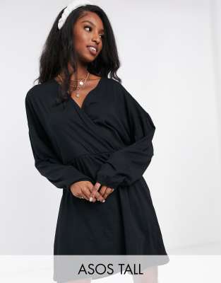 asos tall black dress