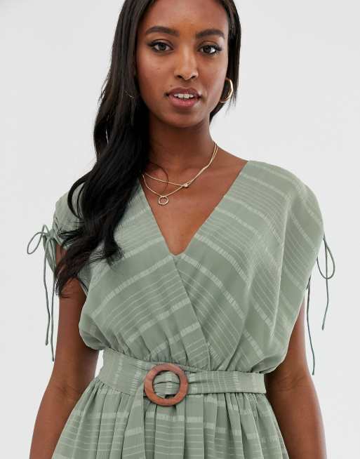 Asos design wrap maxi dress with buckle belt sale