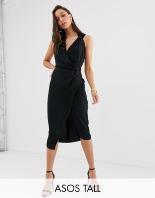 ASOS DESIGN Tall wrap front midi dress | ASOS