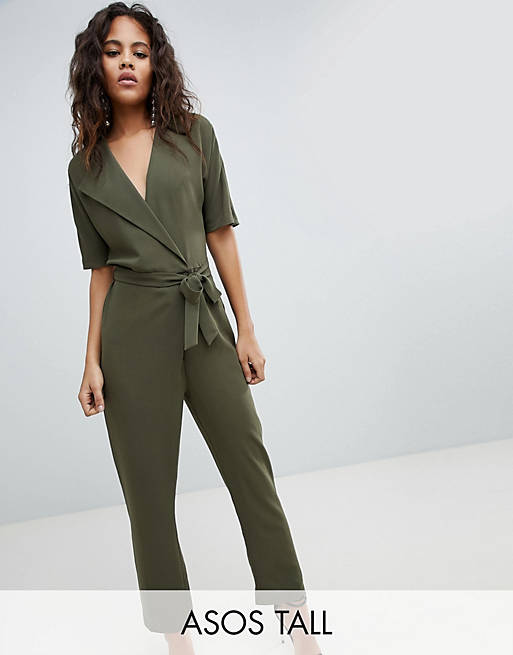 ASOS DESIGN tall Wrap Jumpsuit With Self Belt