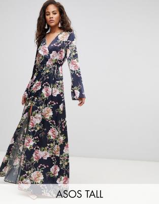 asos navy floral dress