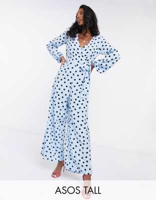 asos blue polka dot dress