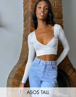 asos white wrap top