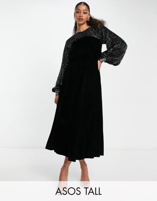 Black velvet clearance designer dresses