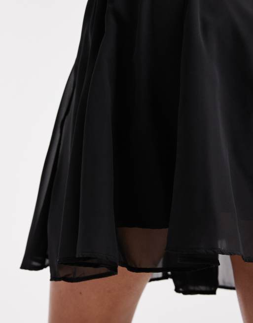 ASOS DESIGN Tall - Zwierige minirok van chiffon in zwart, 5 van 5