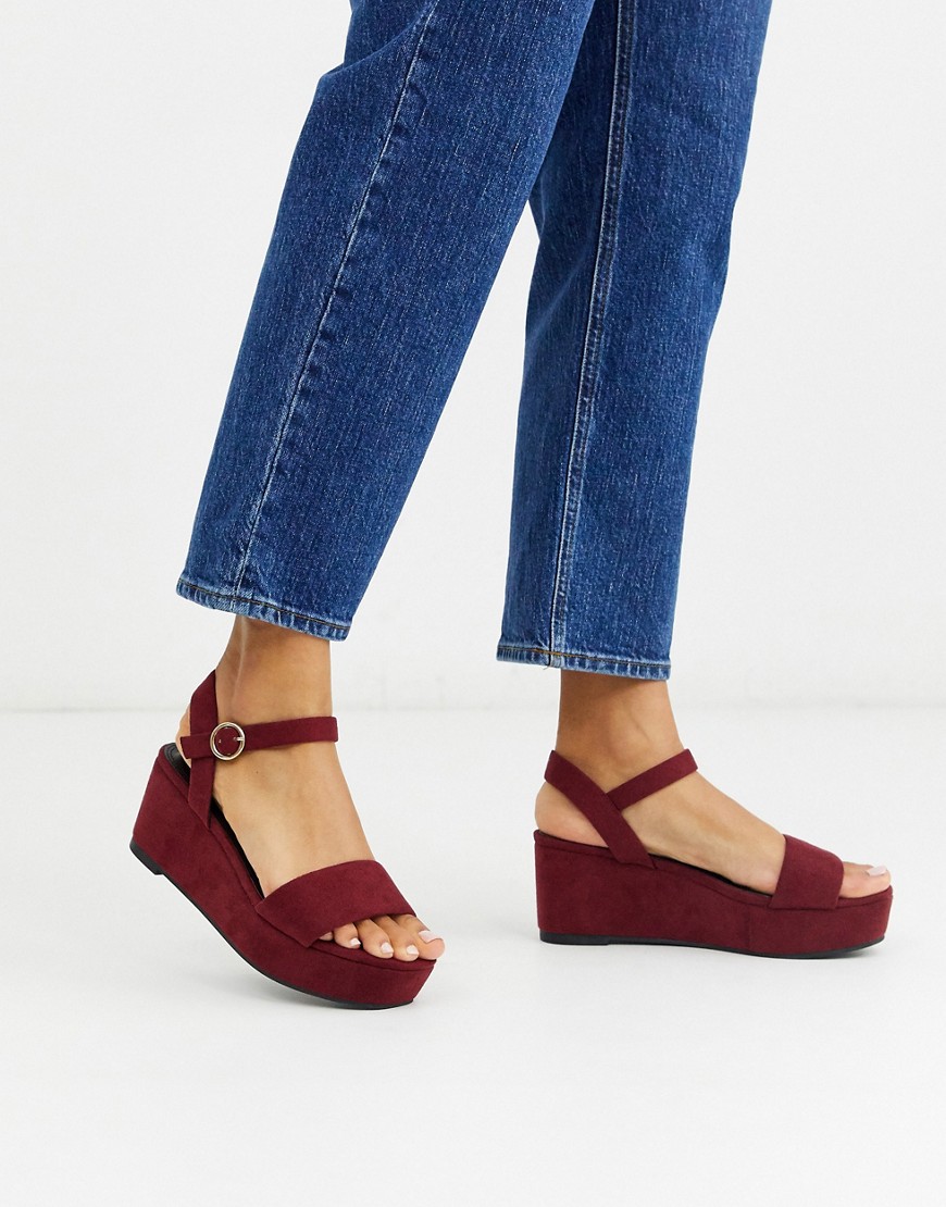 ASOS DESIGN – Tallie – Bärfärgade sandaler med platåklack-Lila