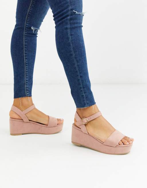ASOS DESIGN - Tallie - Beige sandaler i flatform