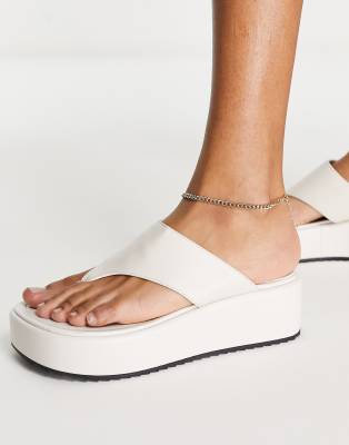 white leather flatform sandals