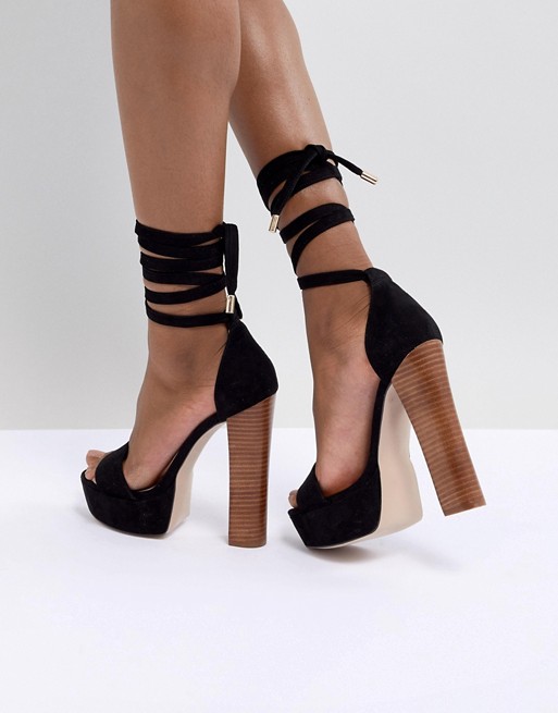 ASOS DESIGN Tamarind Tie Leg Platform Sandals | ASOS