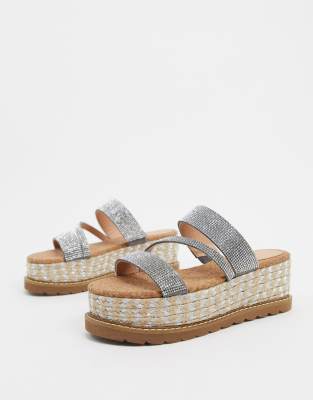 flatform sandals silver