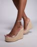 ASOS DESIGN Tamika espadrille wedges in gold