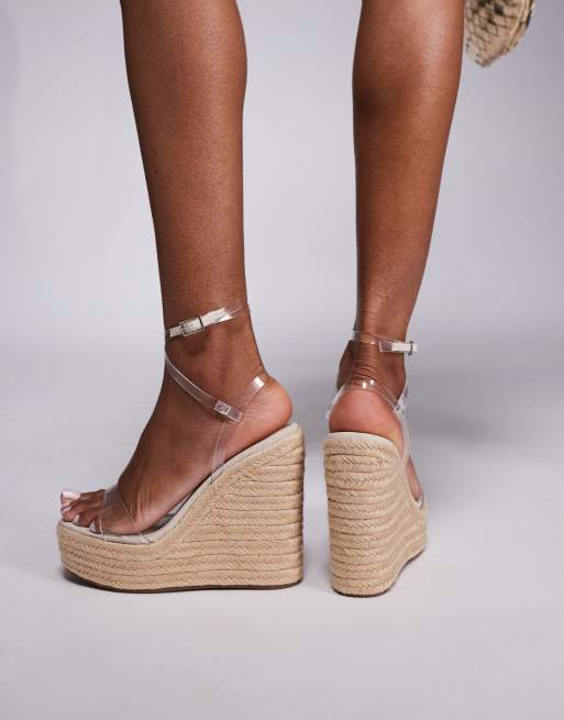 ASOS DESIGN Tamika espadrille wedges in clear