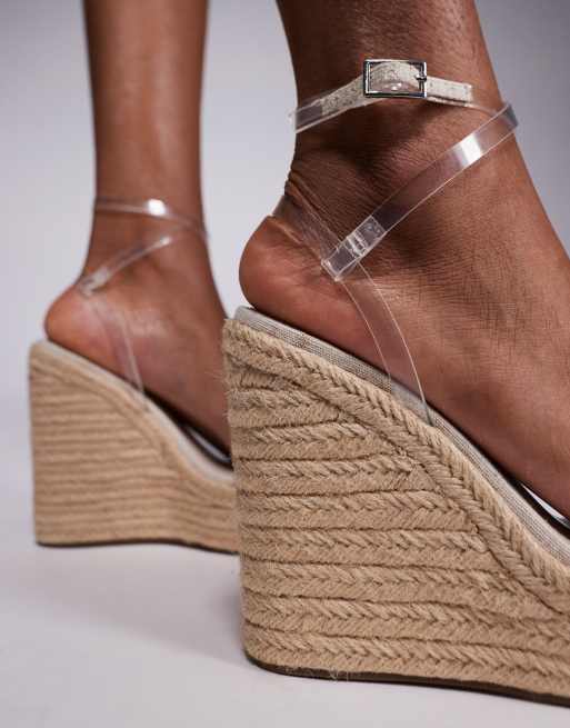 ASOS DESIGN Tamika espadrille wedges in clear