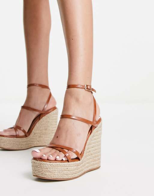 ASOS DESIGN – Tamika – Riemchen-Espadrilles in Hellbraun mit Keilabsatz , 3 von 4