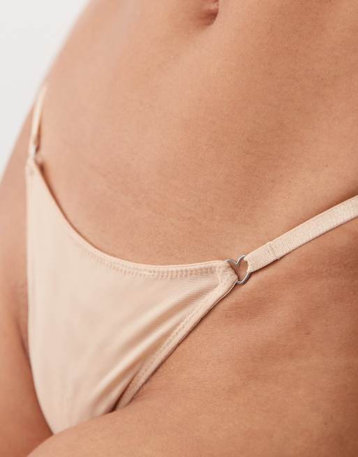 ASOS DESIGN – Tammy – Beige stringtrosor i skir mesh och tangamodell, 3 av 4
