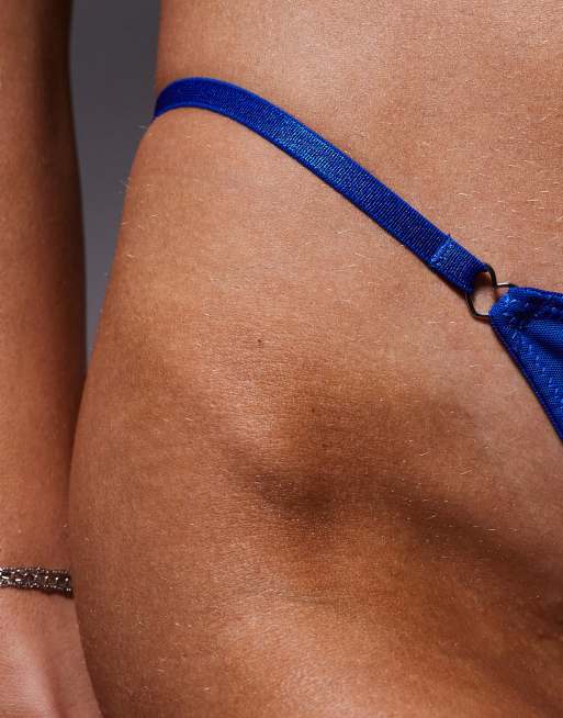 ASOS DESIGN Tammy mesh tanga thong in cobalt, 4 of 4