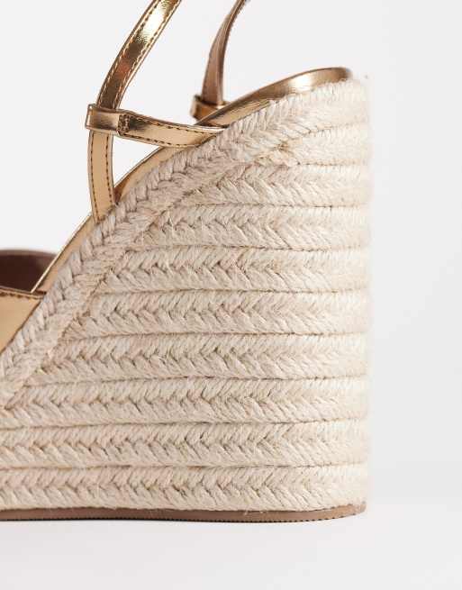ASOS DESIGN - Tamryn - Espadrilles compensées - Doré, 2 de 4