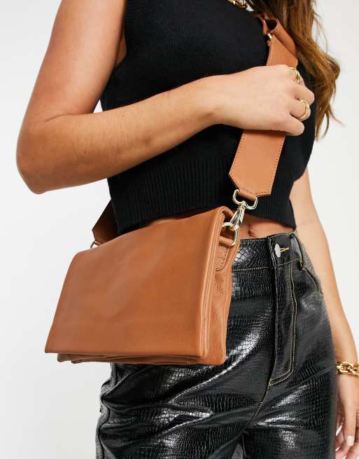 Thick strap cross body bag online designer