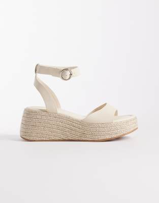 Tana - Espadrilles compensées - Blanc cassé-rose 40