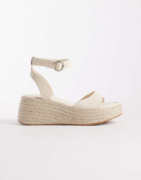 ASOS DESIGN - Tana - Espadrilles met sleehak in gebroken wit - view 1