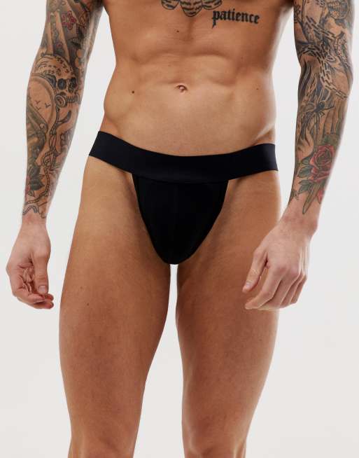 ASOS DESIGN tanga jock strap in black