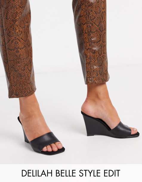 ASOS DESIGN - Tangle - Mules compensées - Noir