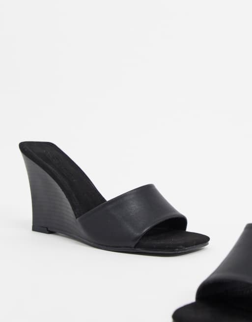 ASOS DESIGN Tangle Mules compens es Noir ASOS