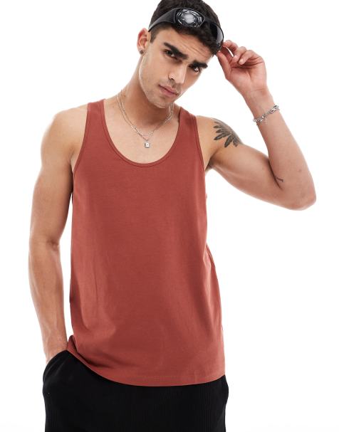 ASOS DESIGN tank in brown - view 1