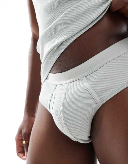 ASOS DESIGN tank top and briefs underwear set in light green, 3 of 4