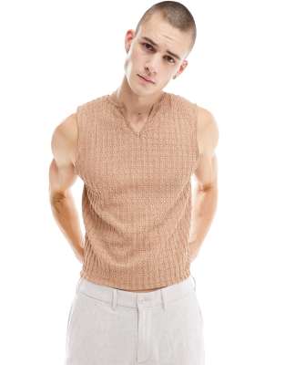 Asos Design Tank Top In Neutral