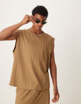Asos Design Tank Top In Brown