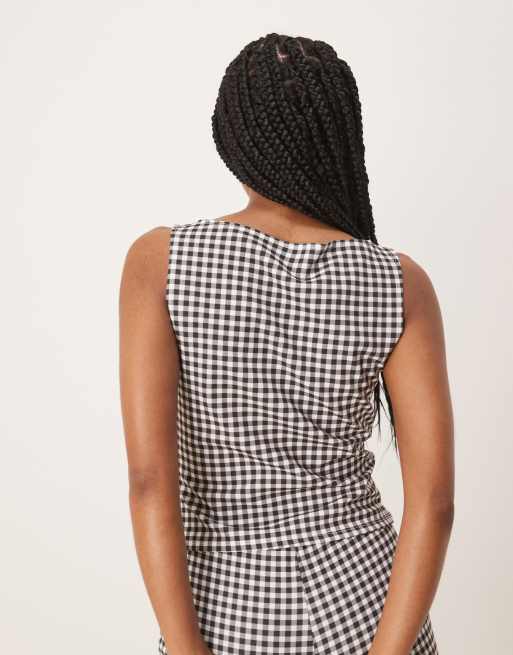 ASOS DESIGN tank top in gingham print (part of a set), 2 of 4