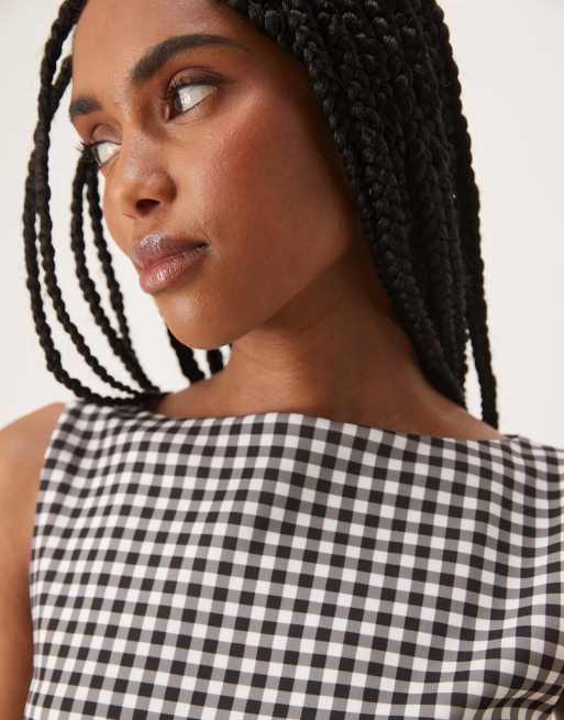 ASOS DESIGN tank top in gingham print (part of a set), 3 of 4
