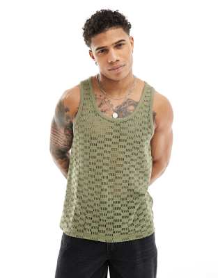 Asos Design Tank Top In Green