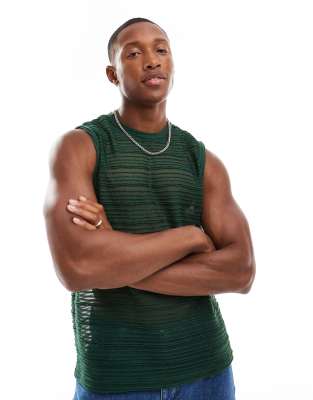 Asos Design Tank Top In Green
