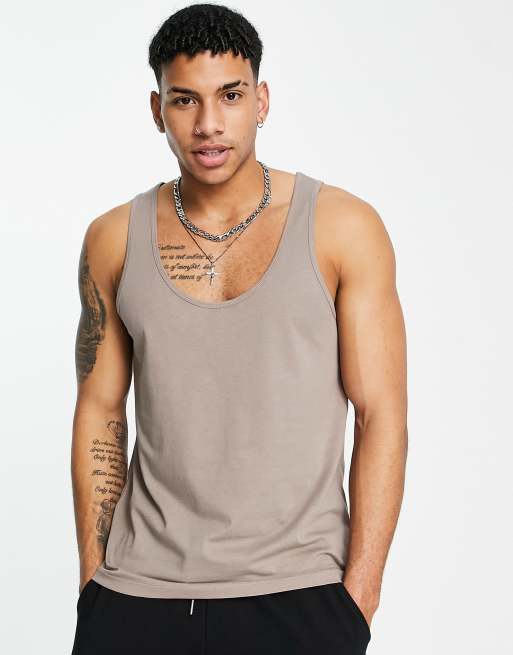 ASOS DESIGN tank top in light brown