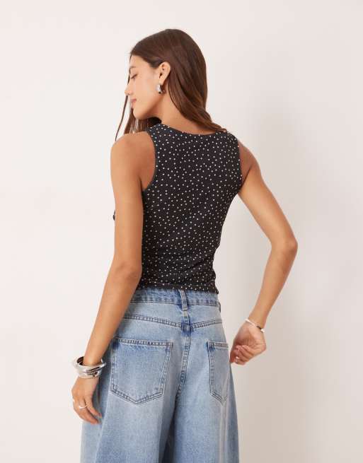 ASOS DESIGN tank top in spot print, 3 of 4