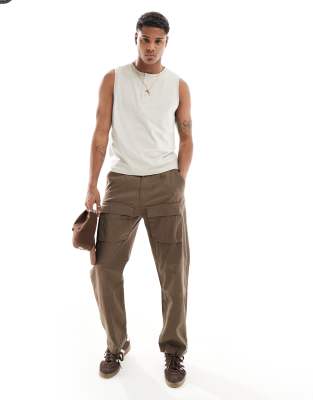ASOS DESIGN TANK TOP WITH BUTTON UP CREW NECK 
