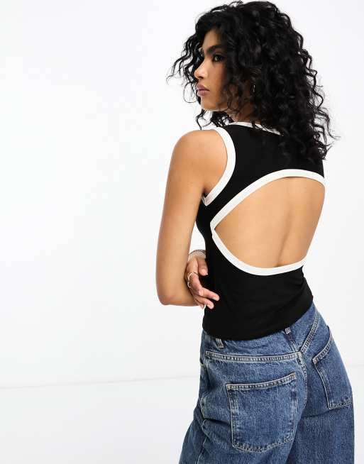 Cut out back store tank top