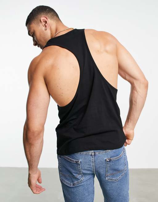 ASOS DESIGN tank top with extreme racer back in black - BLACK