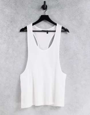 ASOS DESIGN tank top with extreme racer back in white - WHITE | ASOS