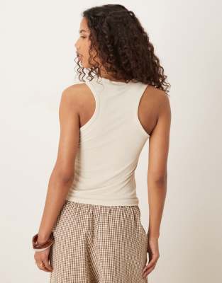 Asos Design Tank Top With Hardware Detail In White