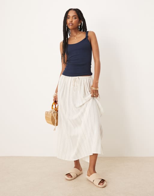 ASOS DESIGN tank top with knot strap detail in navy | ASOS