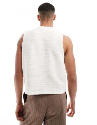 ASOS DESIGN tank with crew neck in cream