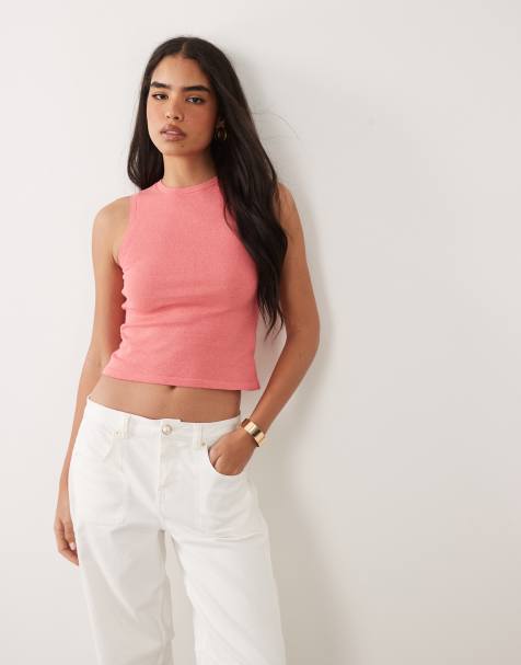 ASOS DESIGN – Tanktop aus Feinstrick in Pfirsich - view 1