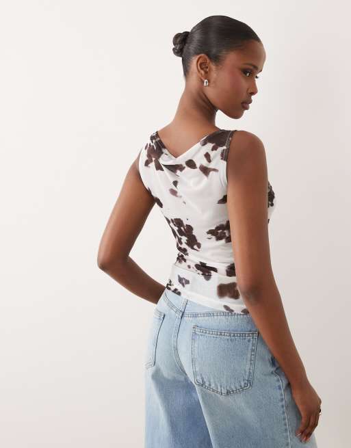 ASOS DESIGN – Tanktop aus transparentem Netzstoff mit Kuhfellmuster, 4 von 4