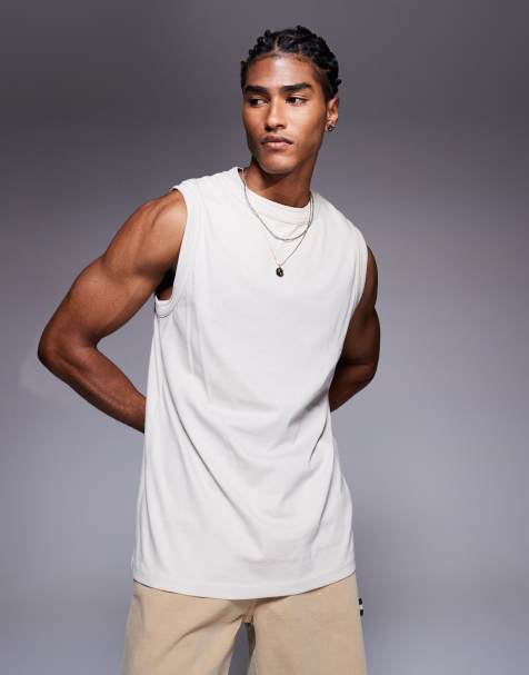ASOS DESIGN – Tanktop in Steinbeige mit Rundhalsausschnitt - view 1