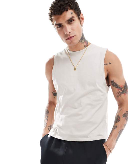ASOS DESIGN - Tanktop in stone