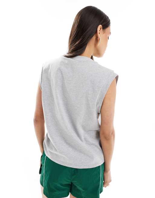 ASOS DESIGN - Tanktop met verlaagde armsgaten in gemêleerd ijsgrijs, 2 van 4