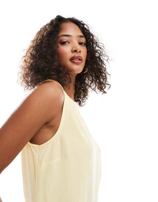 ASOS DESIGN - Tanktop van linnenblend in karnemelk, 2 van 4